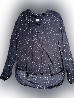 GAP Navy Blue Polka Dot Blouse